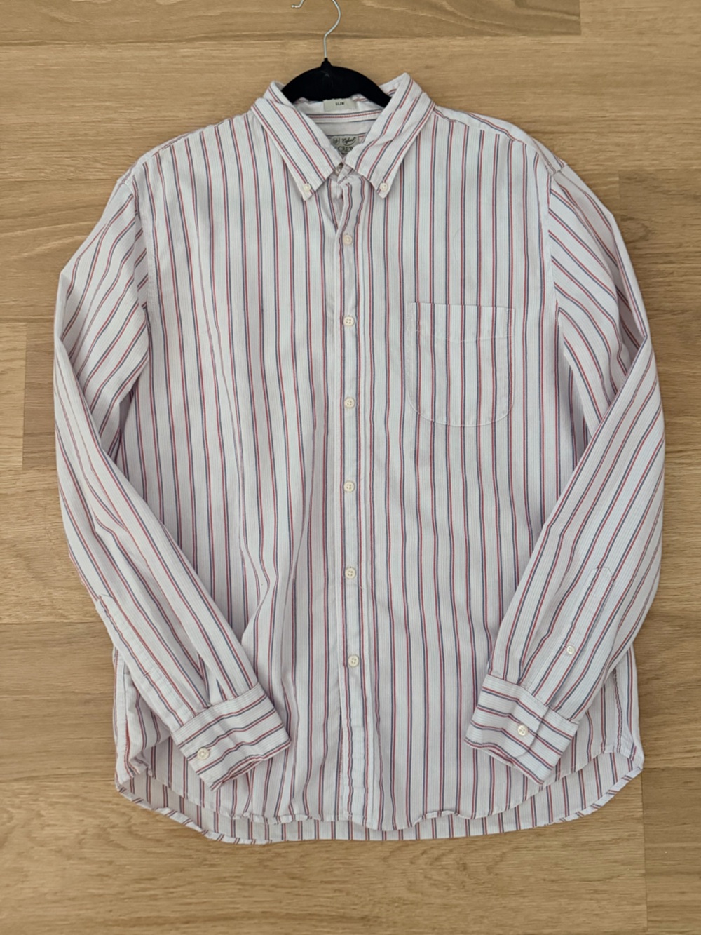 J. Crew Slim Striped Button-Down in White, Red, and Blue